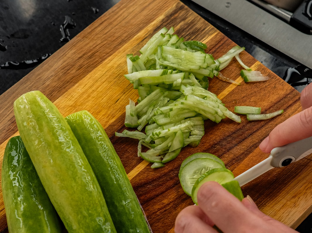Fresh vegetables and wholesome ingredients on a kitchen counter